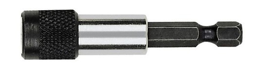 Universal magnetic bit holder with quick change and retaining spring