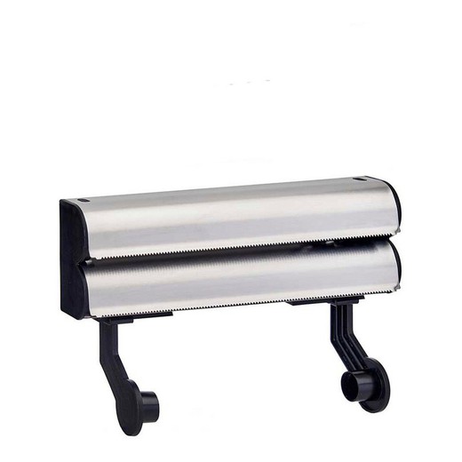 Silver Metal Triple Kitchen Roll Holder (20 x 9 x 34 cm)