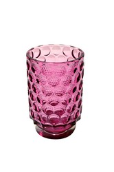 Ljusstake i rosa glas 8,8xh13 cm.