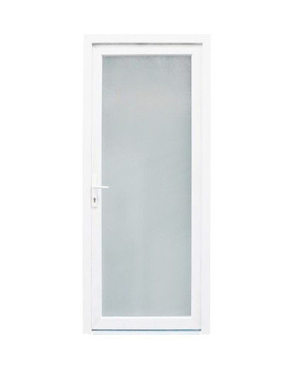 Buitendeur PVC 2000x800 met rechts openend Sevilla doorschijnend glas