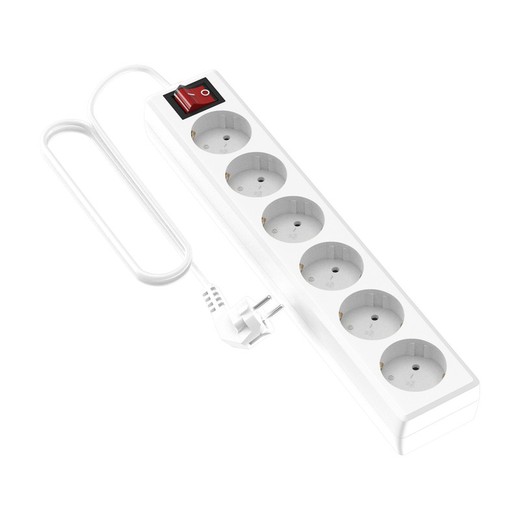 Garza Basic Power Strip med switch til 6 stikkontakter