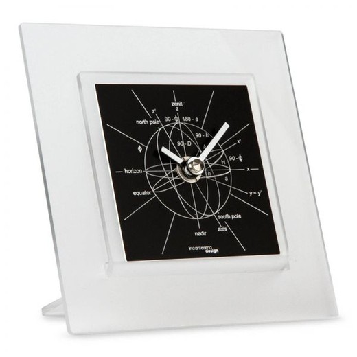 Reloj De Mesa Astronomiae N De Metacrilato Negro Y Plata X X Cm Brycus