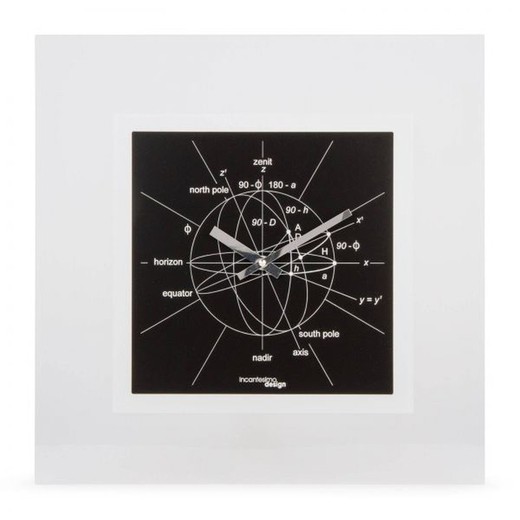 Reloj de pared Astronomiae de metacrilato negro 40x40 cm