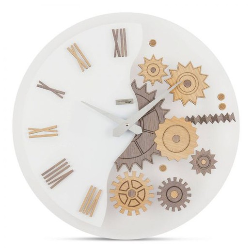 Reloj de pared Mekaniko de metacrilato gris Ø45 cm