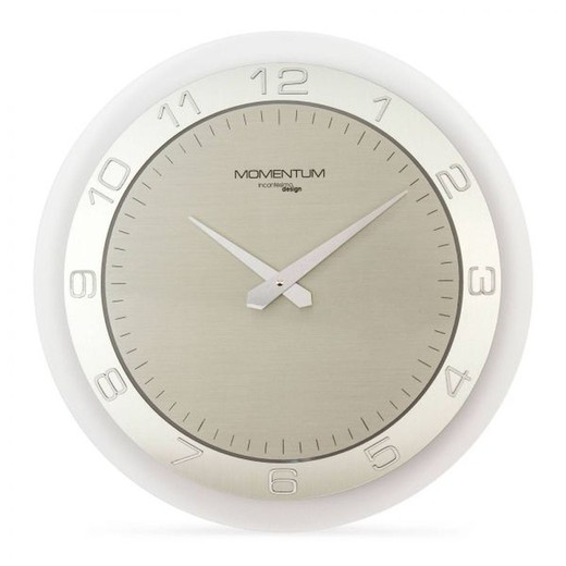 Reloj de pared Momentumde PVC plata Ø45 cm