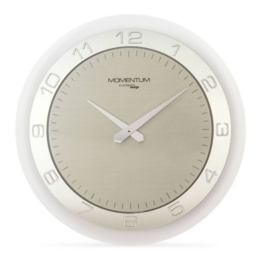 Horloge murale Momentumde PVC argent, Ø45 cm