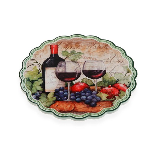 Dessous de Plat Rond en Céramique Bouchon de Vin (20 x 20 cm)