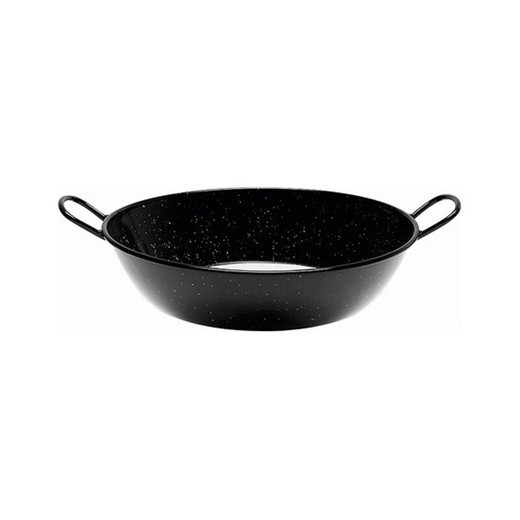 Deep Frying Pan with Handles San Ignacio Black Enamelled Steel black (Ø 32 cm)