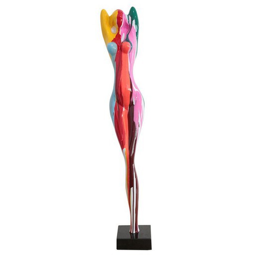 SCARLETT-Female figure in multicolored polyresin, 19x15x101 cm