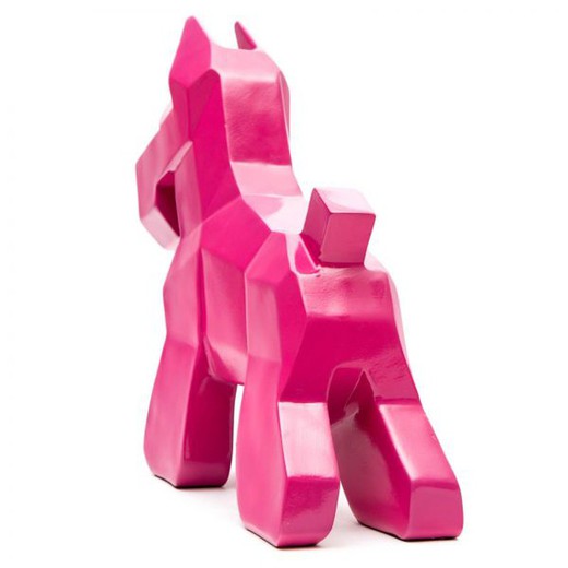 Dekorative Hundfigur Schnauzer Kuatéh aus Polyresin 30x10x26 cm Rosa