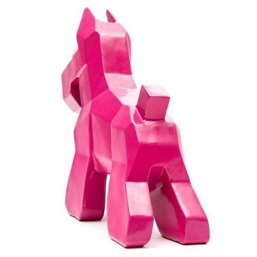 Roze polyresin schnauzer 30x10x26 cm