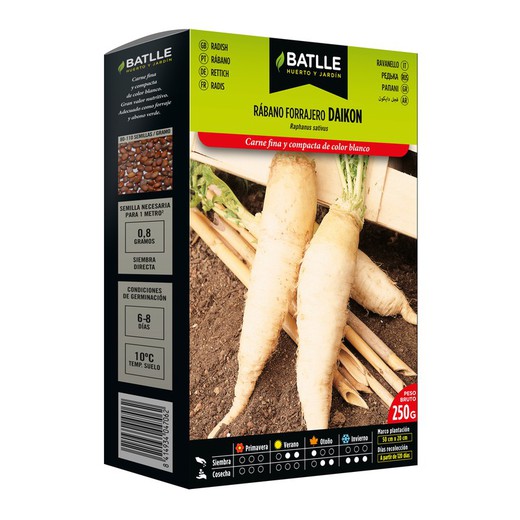 Semillas de Rabano Daikon Mino Early Selección Daikon 250 gramos