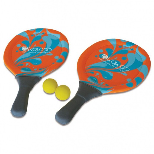 Set 2 racchette 2 palline in neoprene Kokido