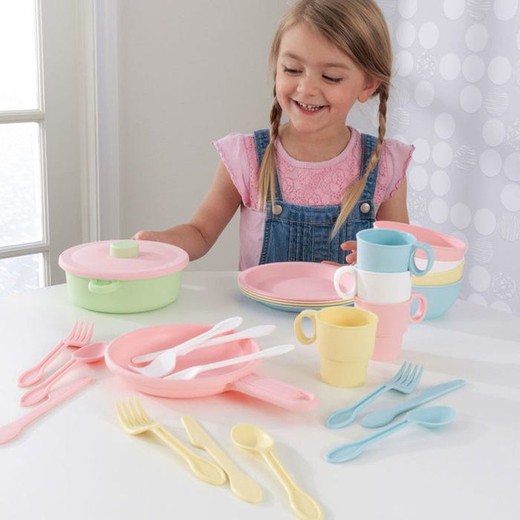 Set 27 piezas de utensilios de cocina en colores pastel