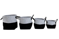 Set of 4 fabric baskets H35 / H29 / H23 / H18 cm.