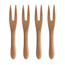 Conjunto de 4 garfos de aperitivo de bambu