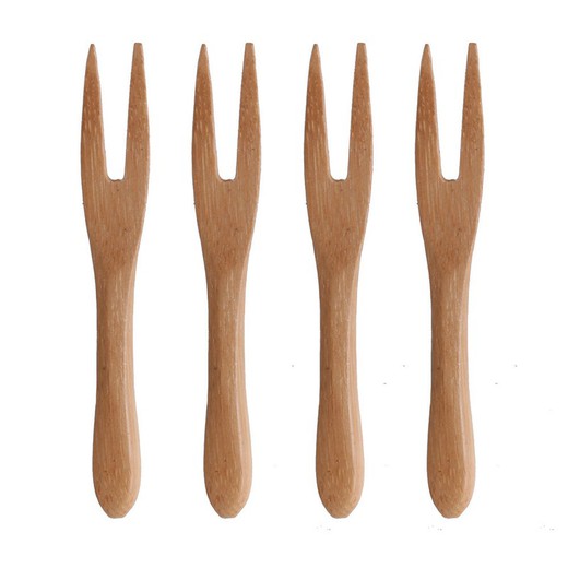 Set 4 fourchettes apéritif en bambou