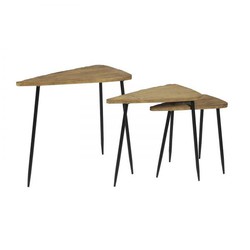Set de 3 mesas auxiliares de madera, 40x71,5x75 cm