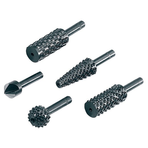 Set of rasps and countersink 5 pieces Wolfcraft stem 0.635 cm