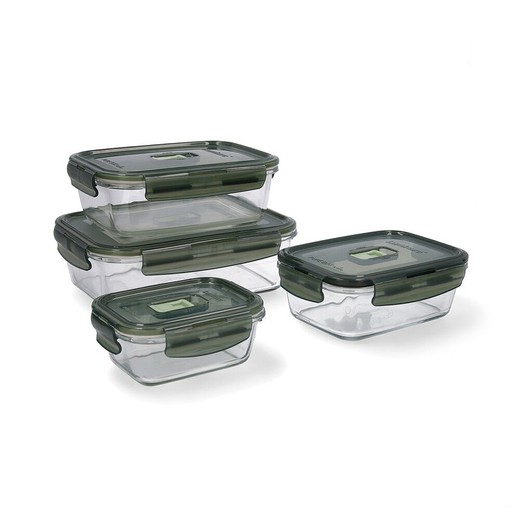 Luminarc Pure Box Crystal Bicolor Lunch Box Set (4 pcs)