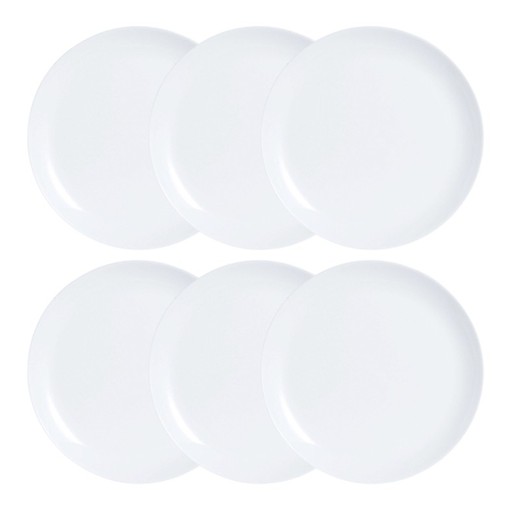 Luminarc Diwali Plate Set 6 pcs White Glass