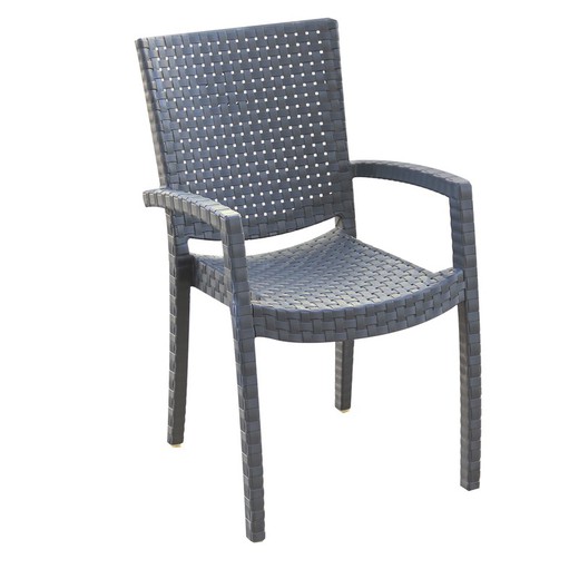 Chillvert Naples Chaise de jardin en résine imitation rotin 65x55x92 cm Noir
