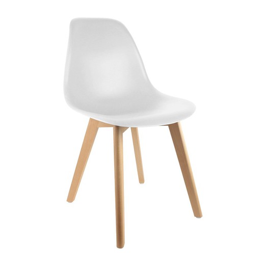 Sedia scandinava bianca con decoro CMP — Brycus