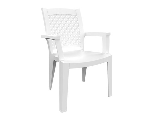 Silla de resina "Metal" blanca