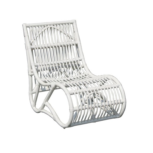 Sessel aus Natur-Rattan Chillvert Parma 61x94x85 cm Weiß ohne Armlehnen