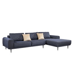 Abruzzo Pärumm Sofa med chaiselong højre 300x95 / 175x85 cm marmoreret blå med hynder