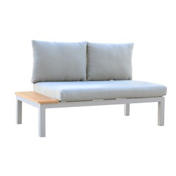 2 Seater Garden Sofa Chillvert Bergamo Aluminum 138.2x76.6x73 cm Gray with Built-in Table and Cushions