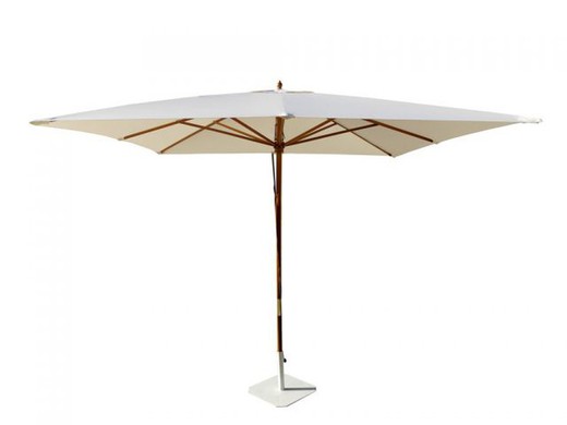 beżowy kwadratowy drewniany parasol 3x3m