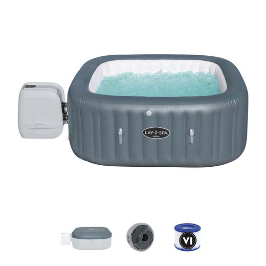 Lay-Z-Spa Hawaii Hydrojet Pro Inflatable Spa For 4-6 People Square 180x180x71 cm