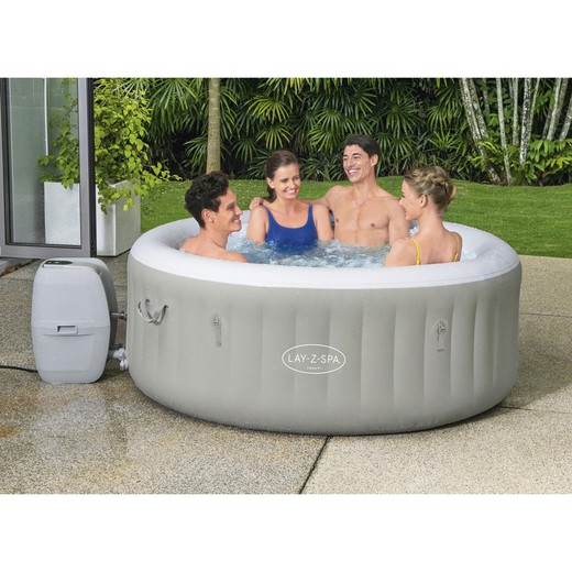 Inflatable Spa Pack Bestway Lay-Z-Spa Tahiti for 2-4 people Round 180x66 cm with LED Lights + Canopy + 2 Pillows