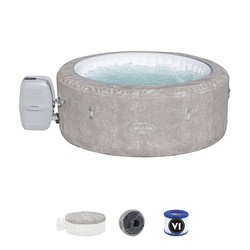 Opblaasbare Spa Bestway Lay-Z Zürich 120 Bubbels AirJet 180x66 cm Voor 4 Personen Rond Grijs