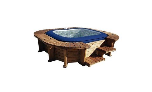 Whirlpool aus Holz K2O Malibu für 4-6 Personen Quadratisch 250x275x71 cm