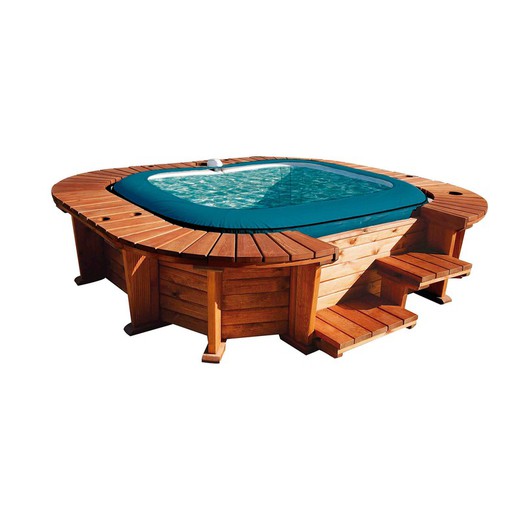 Whirlpool mit Holzverkleidung K2O Palm Beach 250x275x71 cm für 4-6 Personen mit Hydrojets