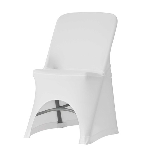 Modelo de capa de cadeira dobrável branco: Stretch NORMAN