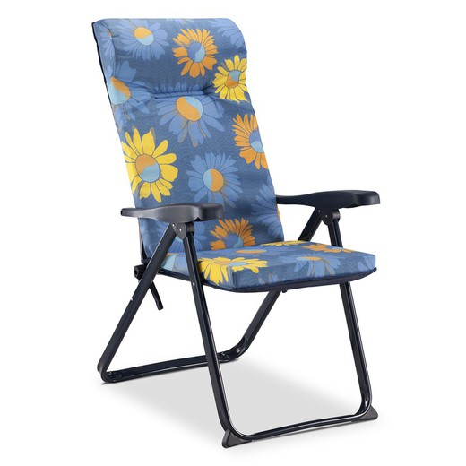 Cadeira de Praia 6 Posições Solenny Acolchoado 5 cm com Cabeça Anatômica