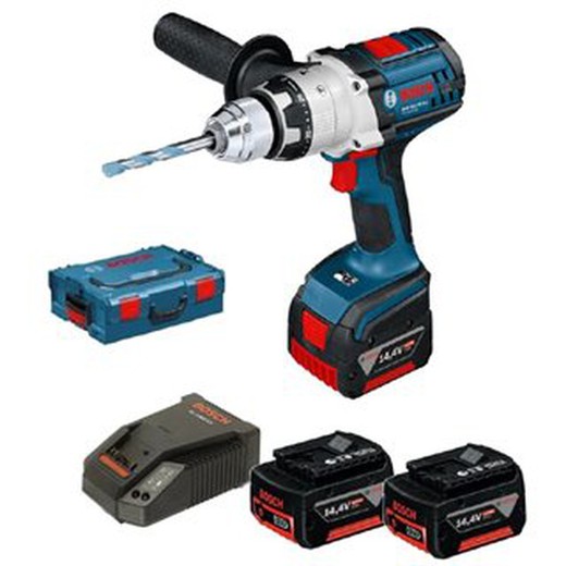 Drill screwdriver with battery Li GSR 14,4 VE-2-LI Professional Bosch 3 Batteries 4,0 Ah, 1 Charger and L-BOXX 136.