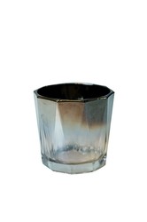Theelichtje Glas Grijs 7,5xh6,8 cm.