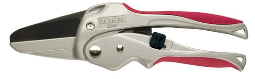 Pruning shears with ratchet "anvil"