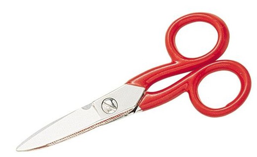 Electrician scissors straight cut PVC handles