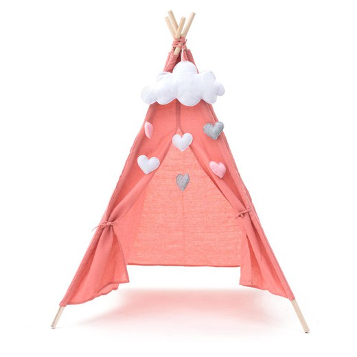 Tenda Tipi per Bambini Montessori Robincool Kalpana 80x80x110 cm Pieghevole Uso Interno e Esterno Fabbricata in Tessuto Rosa