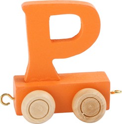 Train of colorful letters P