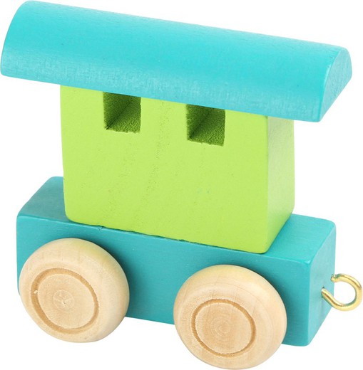 Letter train, Green & turquoise wagon