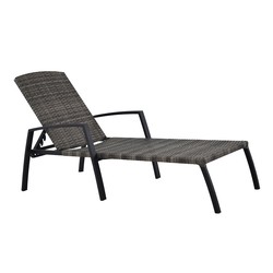 Espreguiçadeira de jardim 4 posições Chillvert Cozumel 190x63x50 cm Rattan Sintético e Aço Cinzento