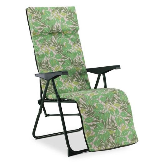 Relax strandligstoel 5 posities Solenny opgevuld 3 cm met hoofd