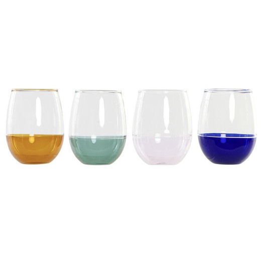 DKD Home Decor Glass Borosilicate Glass (4 pcs) (9.5 x 9.5 x 12 cm)