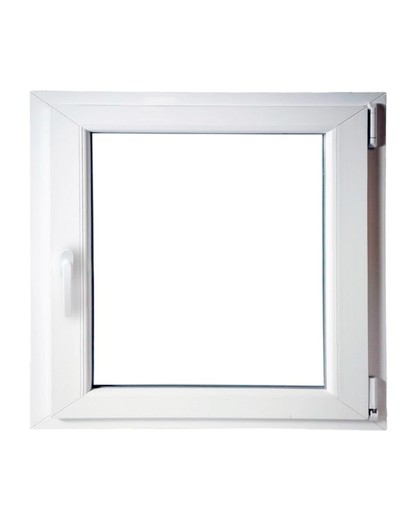 PVC window with double glass 58x58 tilt-and-turn right. Cando 7006 series.